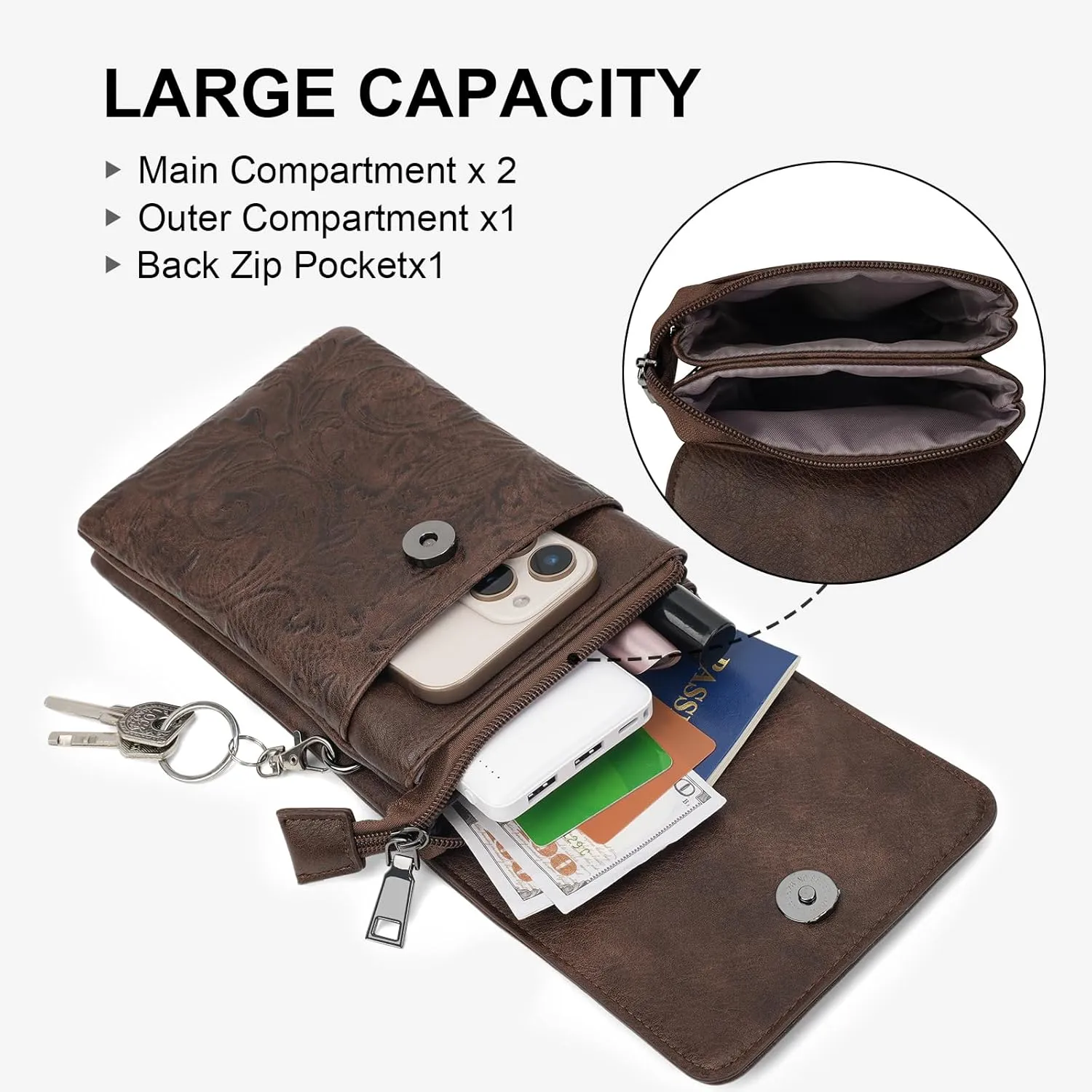 MEITRUE Crossbody Bags for Women Trendy, Leather Crossbody purse with Adjustable Strap, Women's Crossbody Shoulder Handbags