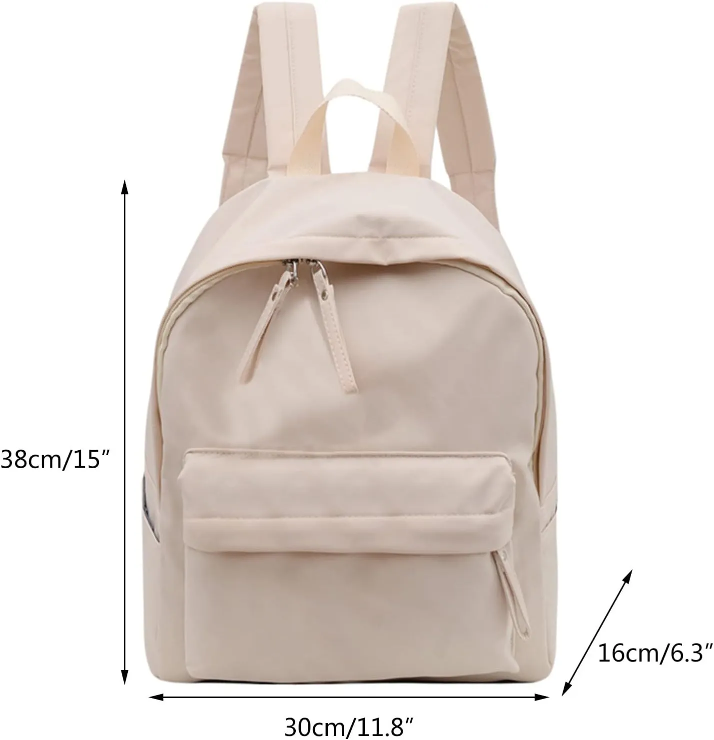 Men And Women Adult Fashion Solid Color Nylon Zipper Large Capacity Student Backpack Backpack for Men (Black, One Size)