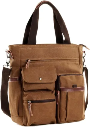 Men Canvas Handbag Vintage Messenger Crossbody Purse Travel Hiking Tote Satchel
