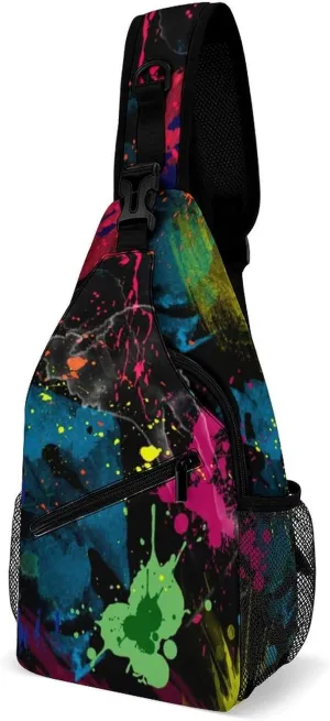 Men Women Sling Bag, Soft for Psychedelic Colorful Graffiti Chest Bag, With Adjustable Strap, Shoulder Bag Small Lightweight Sling Backpack For Outdoor Sports
