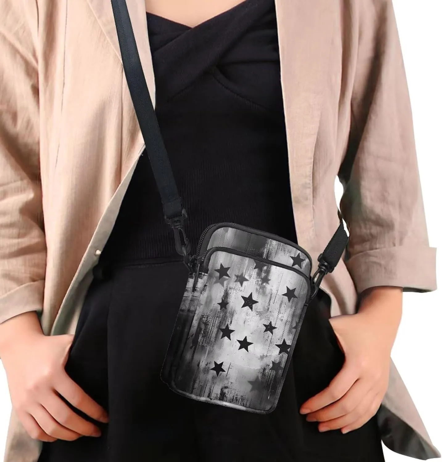 Men's 2 Layer Cross Body Bag Travel Passport Wallet Messenger Sling Bags