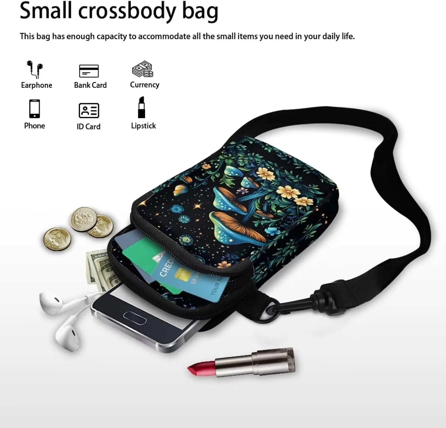 Men's 2 Layer Cross Body Bag Travel Passport Wallet Messenger Sling Bags