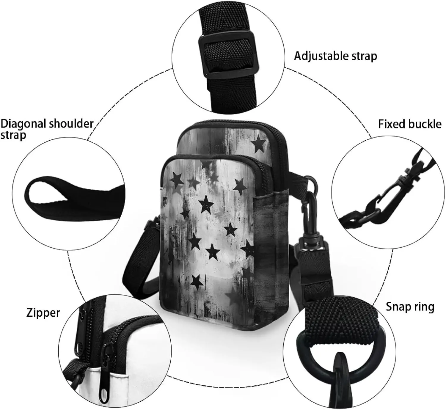 Men's 2 Layer Cross Body Bag Travel Passport Wallet Messenger Sling Bags