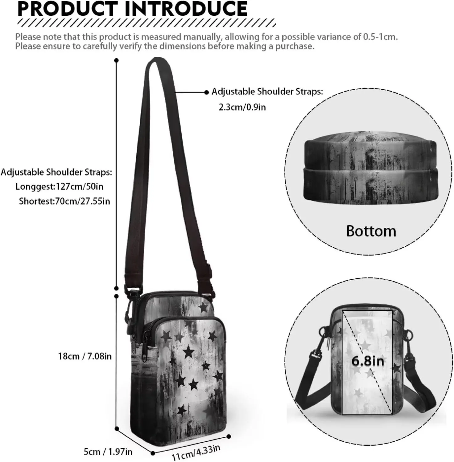 Men's 2 Layer Cross Body Bag Travel Passport Wallet Messenger Sling Bags