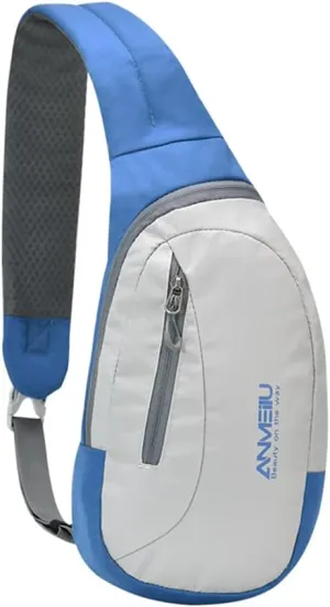 Men's and women's shoulder bags, small shoulder bags, crossbody chest bags, outdoor sports shoulder bags, hiking bags (Grey blue)