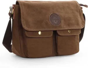 Men's Canvas Cross Body Bag Messenger Shoulder School Book Bags Travel Satchel