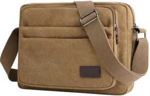 Men's Canvas Postman Bag Vintage Crossbody Canvas Messenger Shoulder Bag Hiking Military Travel Bag