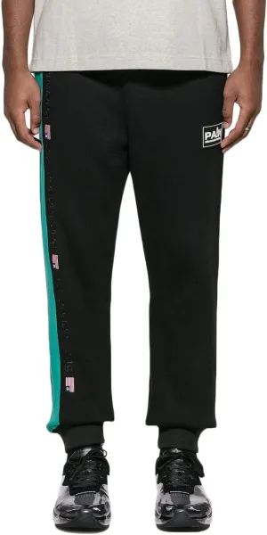 Men's Colorblock Sweatpants, Black/Jade, X-Large