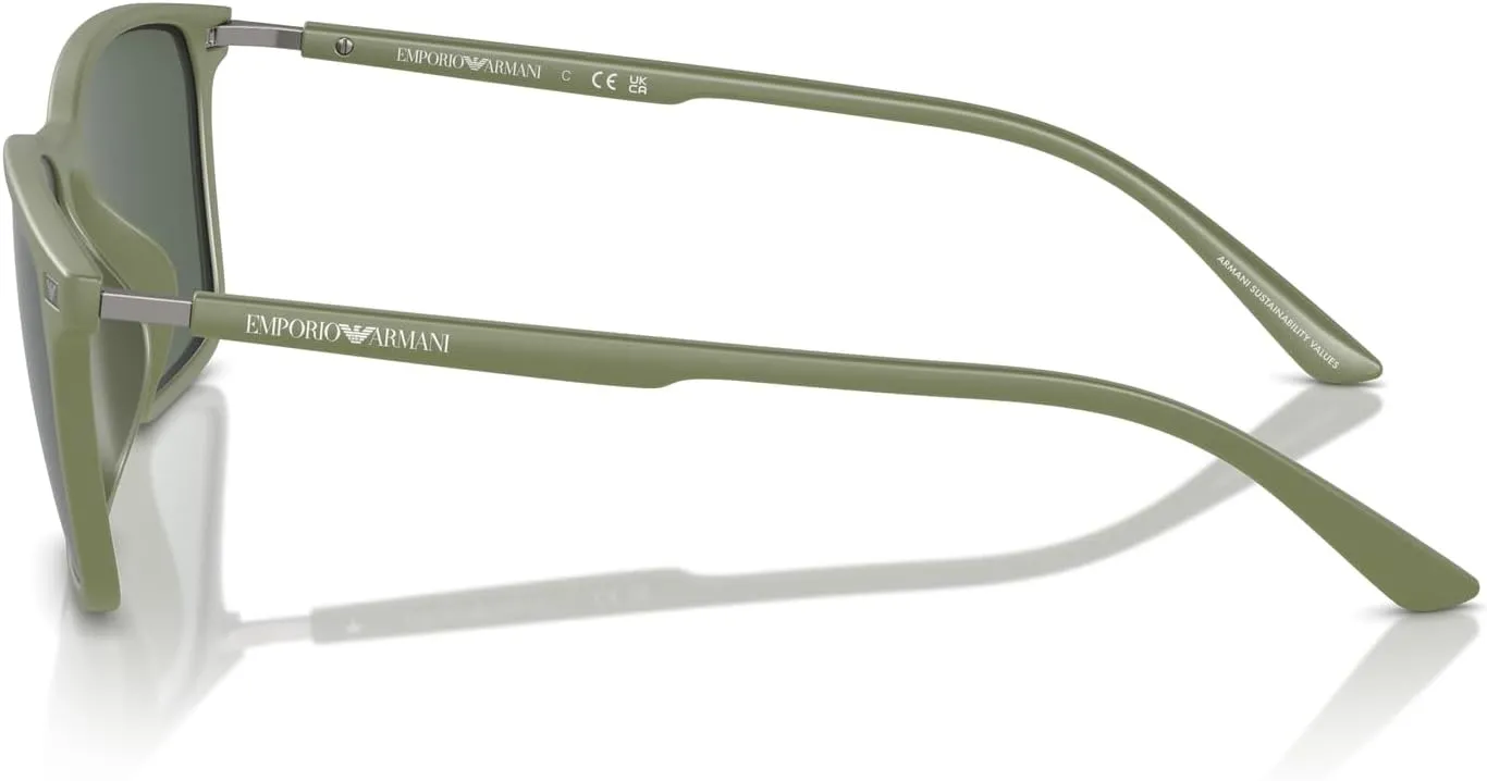 Men's Ea4223u Universal Fit Rectangular Sunglasses