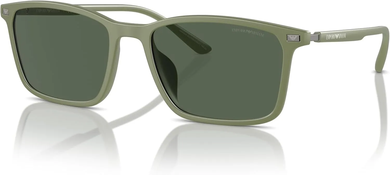 Men's Ea4223u Universal Fit Rectangular Sunglasses