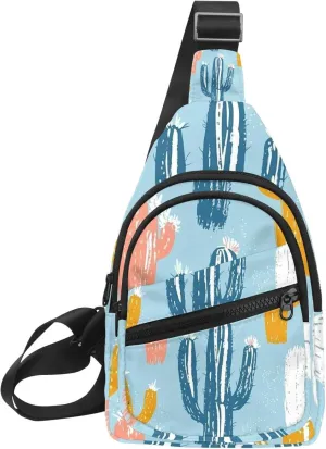Men's Sling Backpack, Abstract Cactus (34)