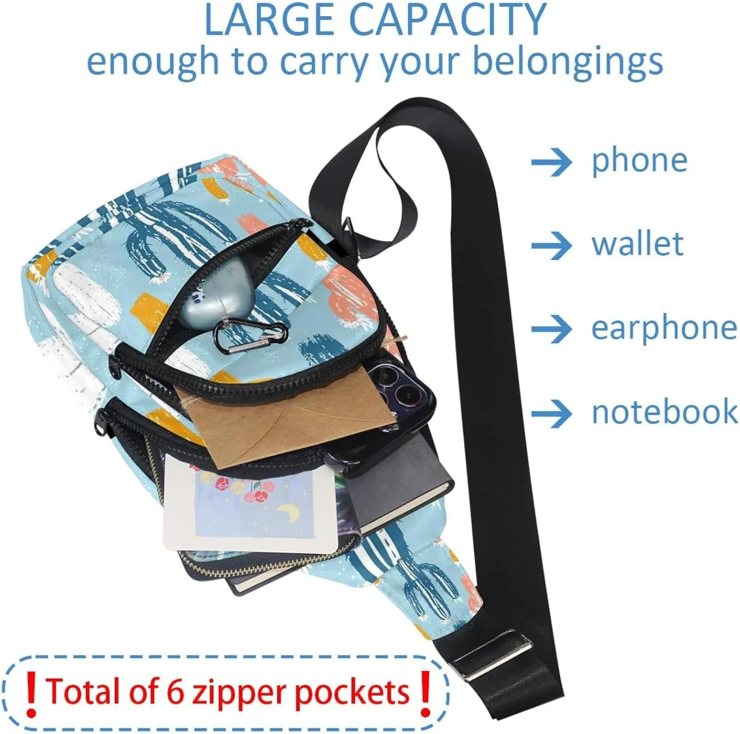 Men's Sling Backpack, Abstract Cactus (34)