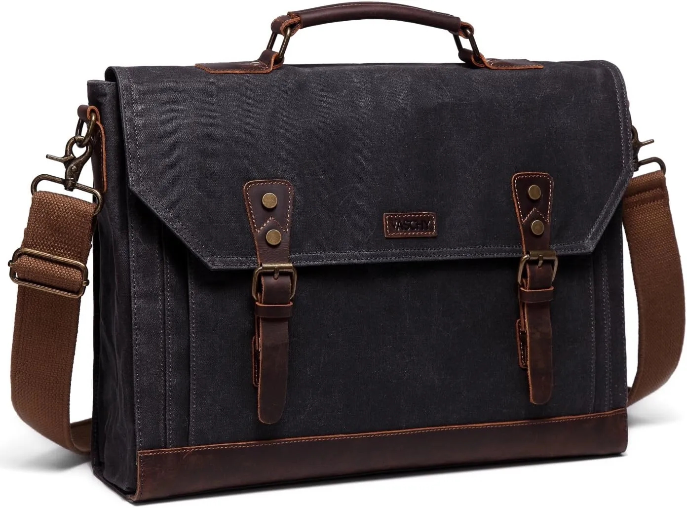 Messenger Bag for Men,Vintage Canvas Leather Canvas Laptop Satchel Shoulder Bag Business Briefcase