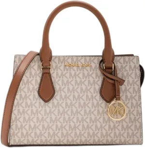 Michael Kors Sheila Small Faux Saffiano Leather Satchel (Vanilla)