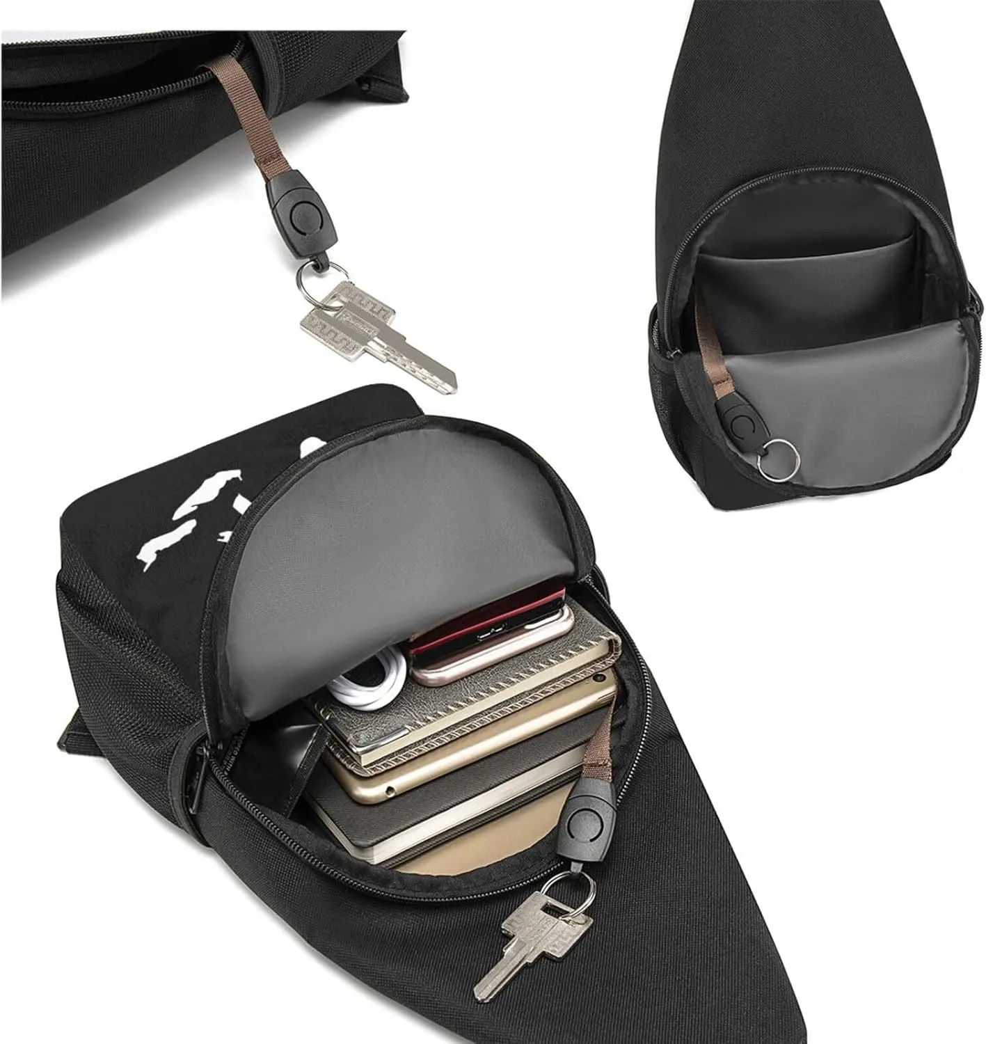 Michigan The Great Lakes State Sling Bag Crossbody Backpack Shoulder Casual Daypack Bags for Men Women