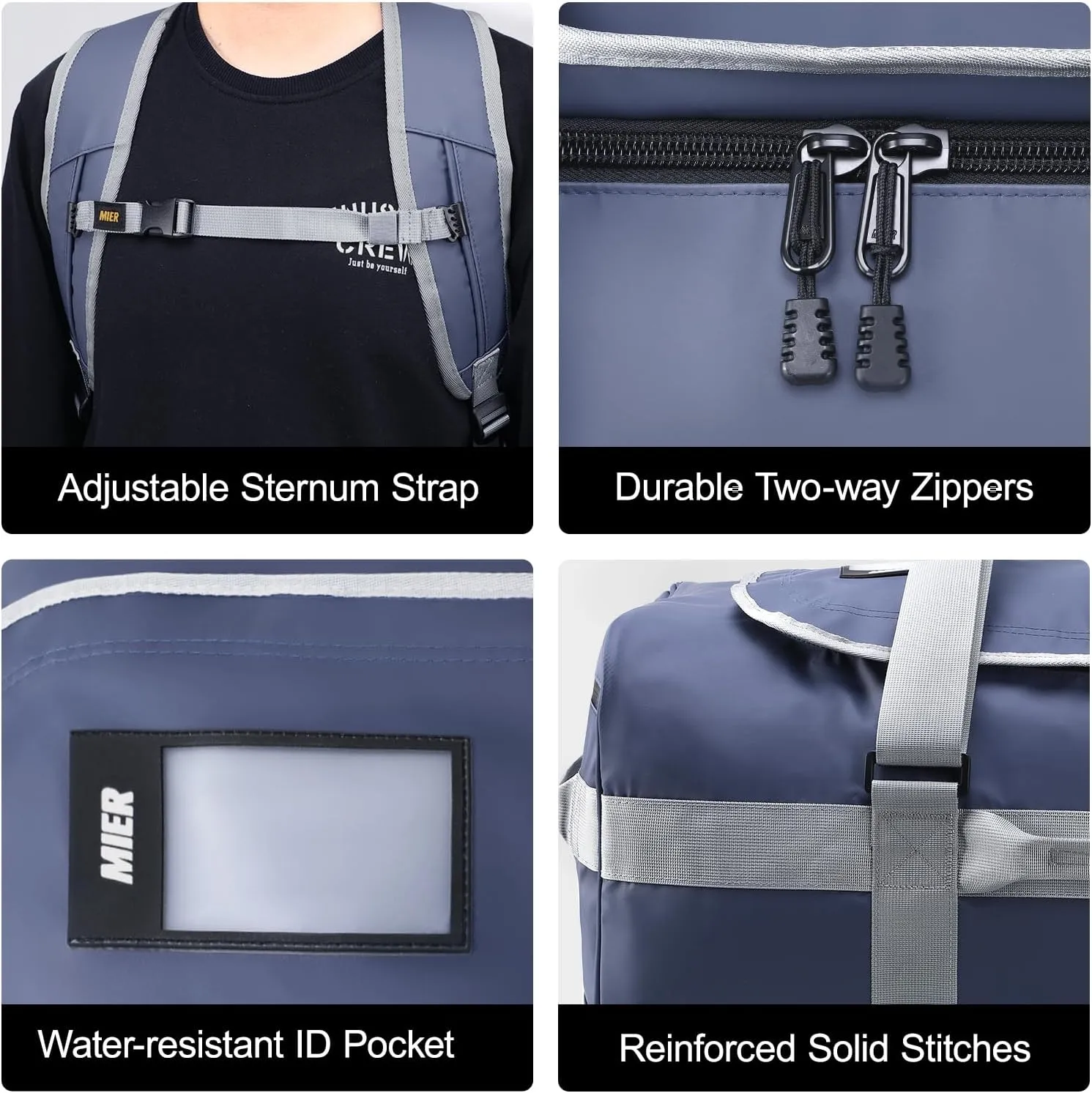 MIER Water Resistant Backpack Duffle Heavy Duty Convertible Duffle Bag with Backpack Straps for Gym, Sports, Travel
