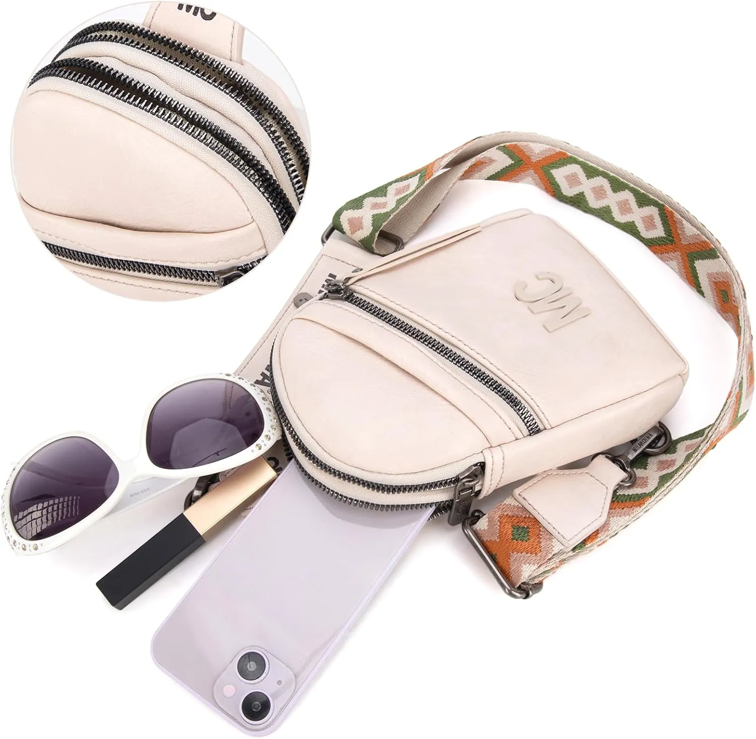 Milan Chiva Small Crossbody Bags for Women Chic Mini Sling Bag Purse and Waist Packs for Girls