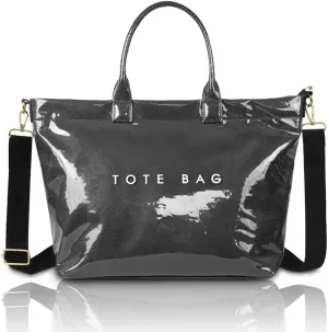 MINGRI Tote Bag for Women PVC Clear Totes Bags Large Plastic Carry All Bag Crossbody Shoulder Handbag Hobo for Work Travel