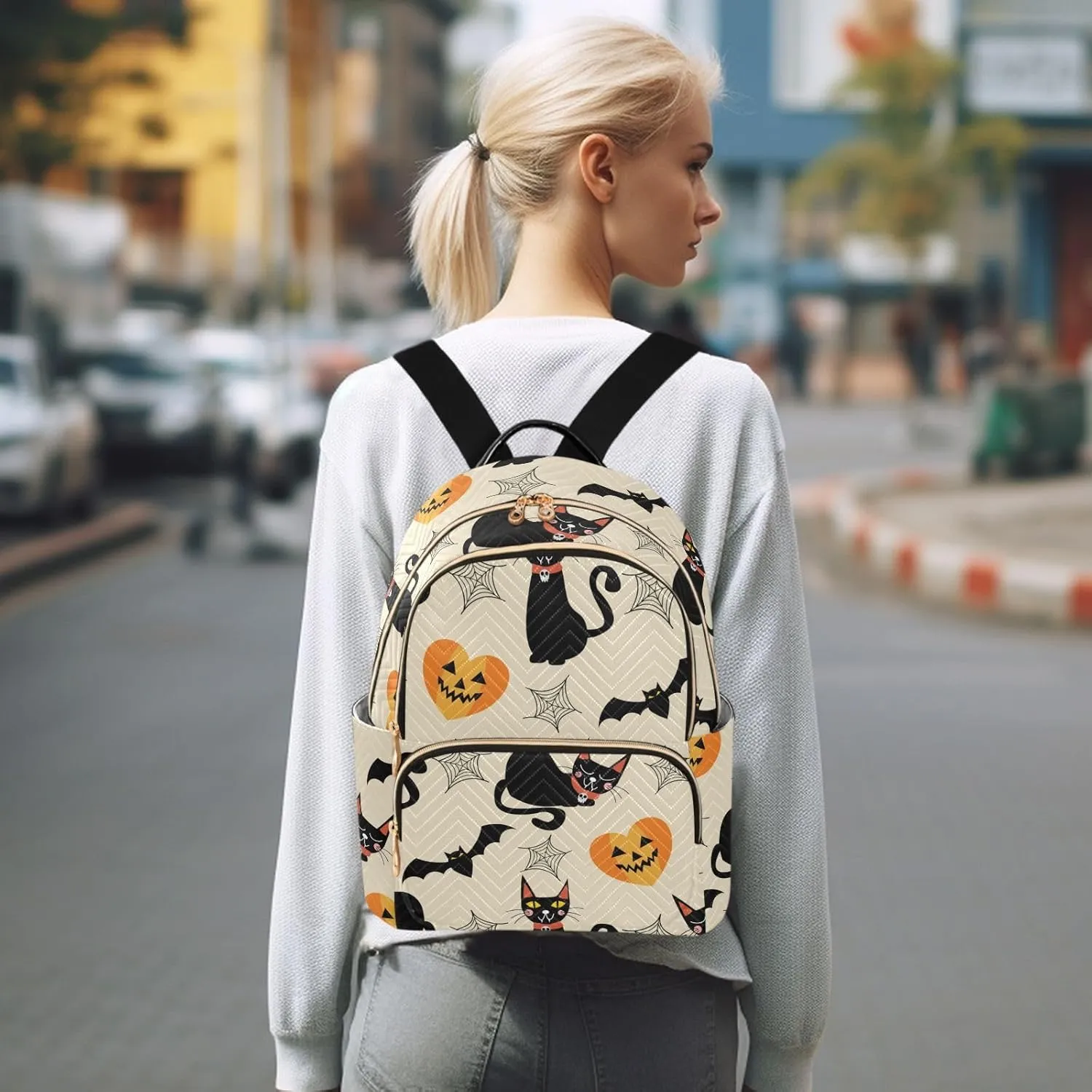 Mini Backpack Purse for Women Printed Purse Printed Backpack for Women Small Convertible Backpack Purse Ladies (color1, Medium)
