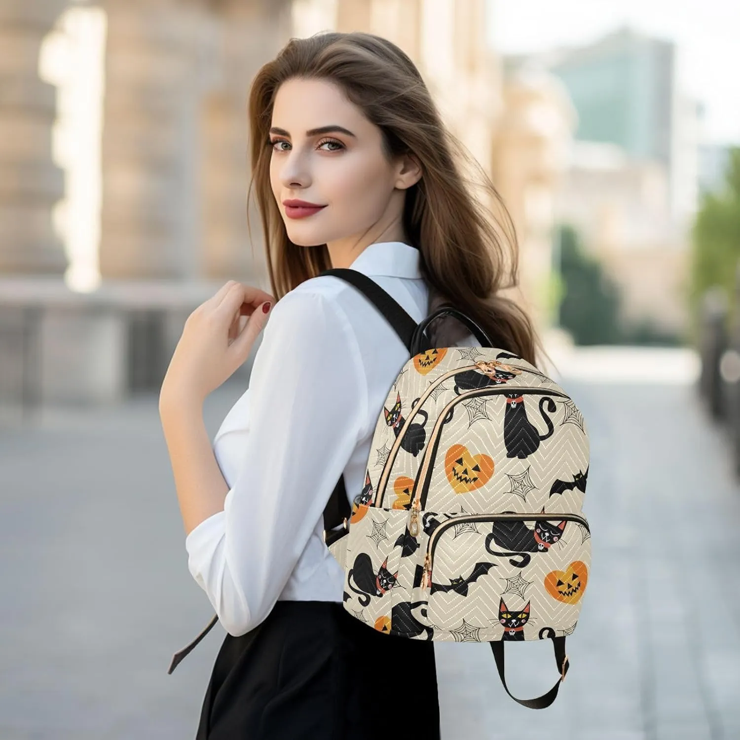 Mini Backpack Purse for Women Printed Purse Printed Backpack for Women Small Convertible Backpack Purse Ladies (color1, Medium)