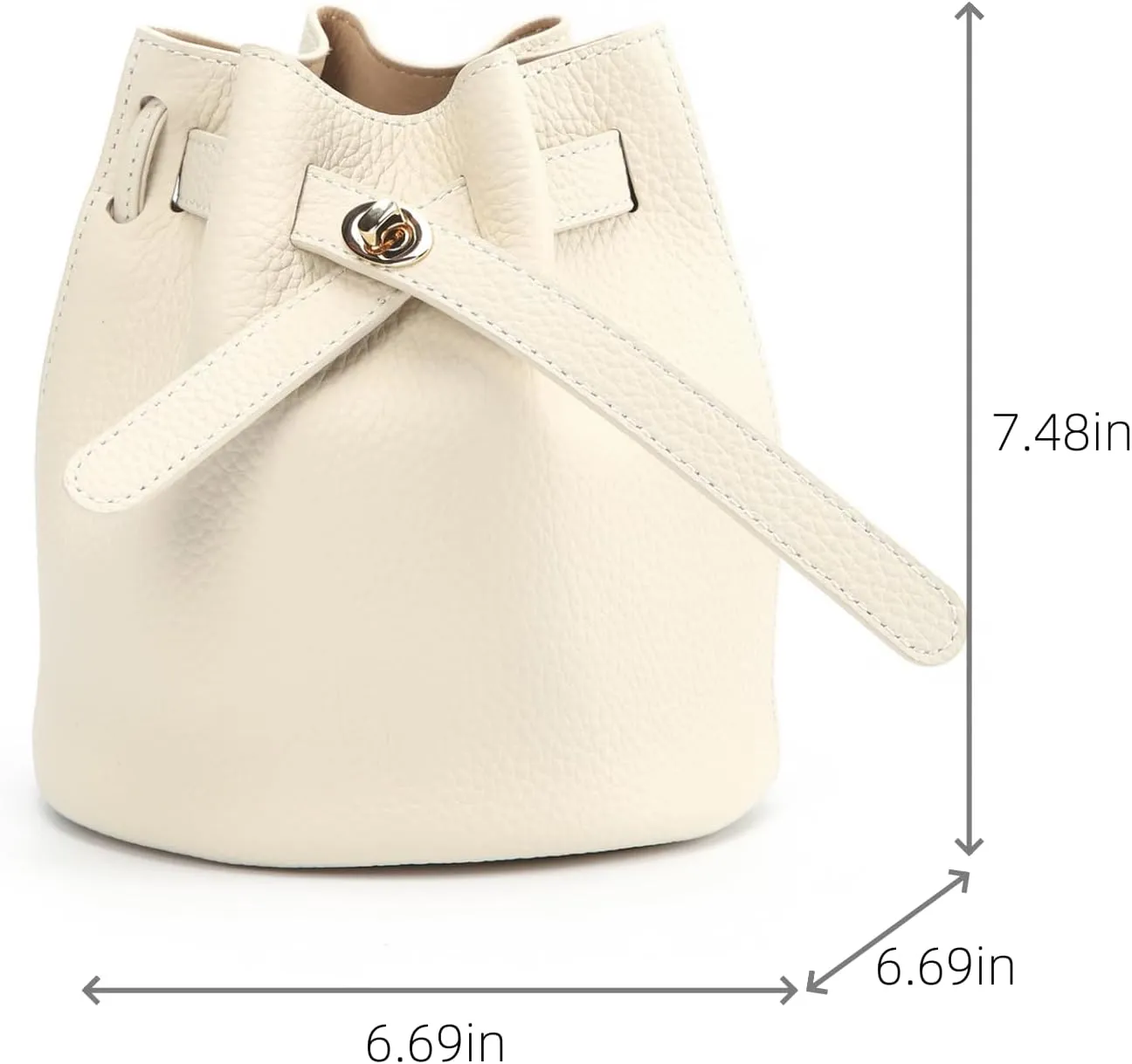 Mini Bucket Bag for Women, Full-Grain Cow Leather Crossbody Handbags Drawstring Fashion Designed Shoulder Purse