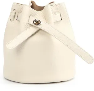 Mini Bucket Bag for Women, Full-Grain Cow Leather Crossbody Handbags Drawstring Fashion Designed Shoulder Purse