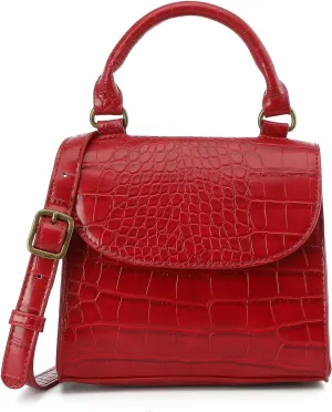 Mini Top Handle Bag for Women Faux Leather Small Crossbody Purse Girls Tote Handbags