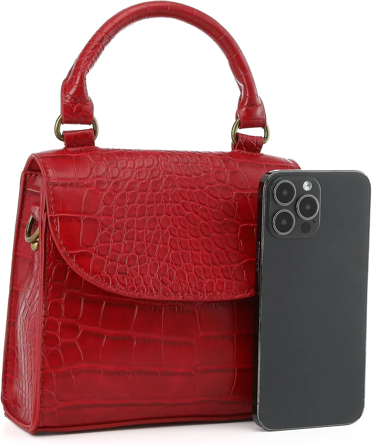 Mini Top Handle Bag for Women Faux Leather Small Crossbody Purse Girls Tote Handbags