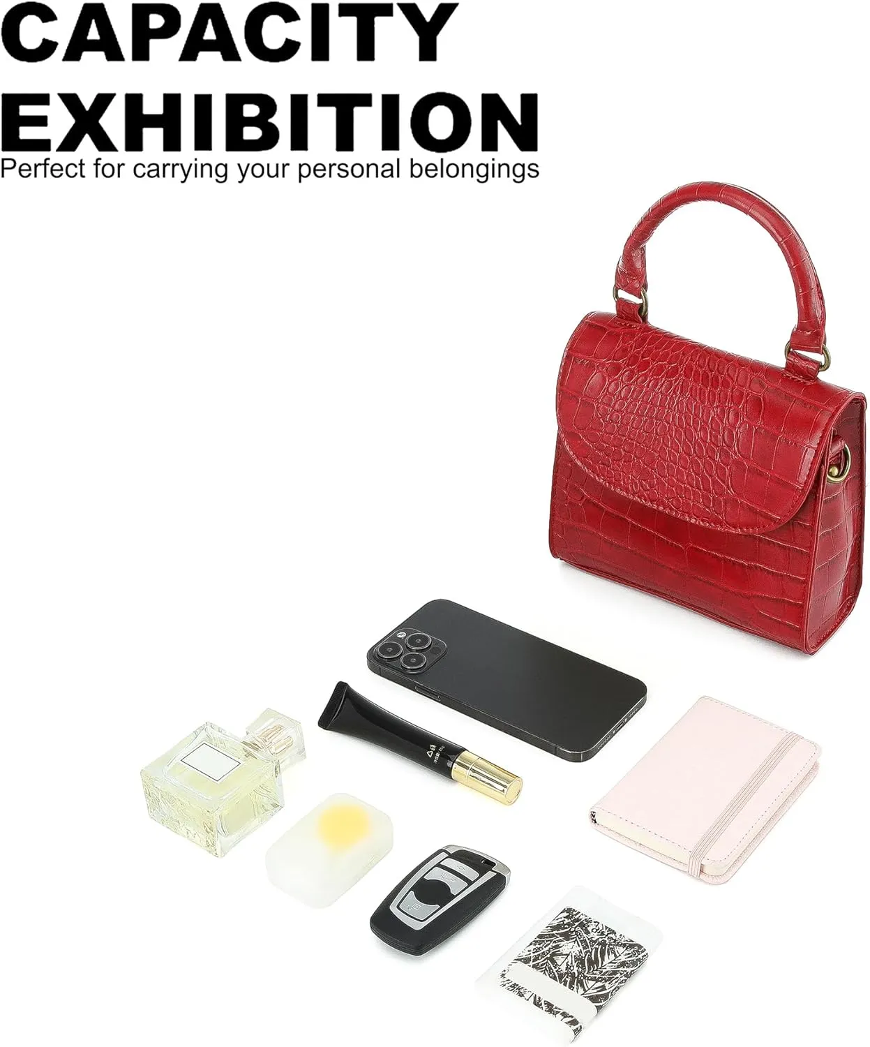 Mini Top Handle Bag for Women Faux Leather Small Crossbody Purse Girls Tote Handbags