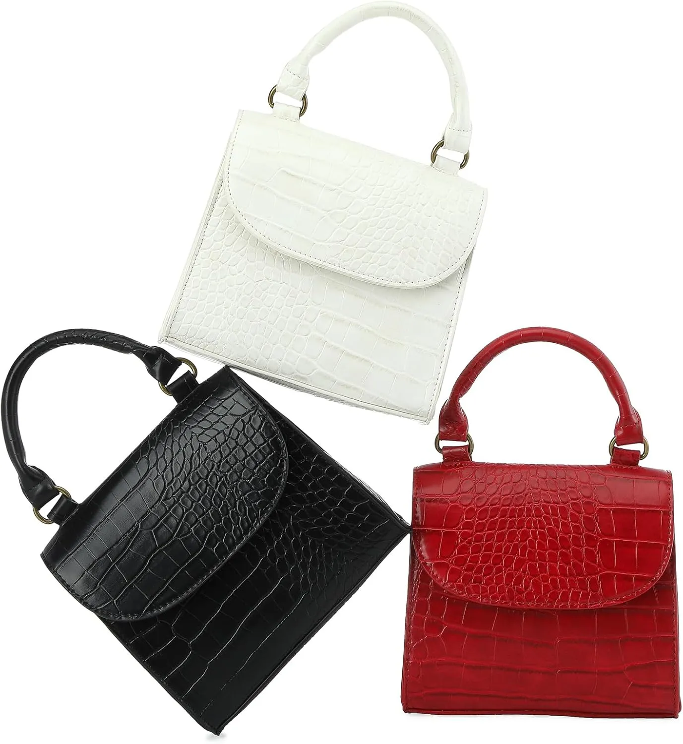 Mini Top Handle Bag for Women Faux Leather Small Crossbody Purse Girls Tote Handbags