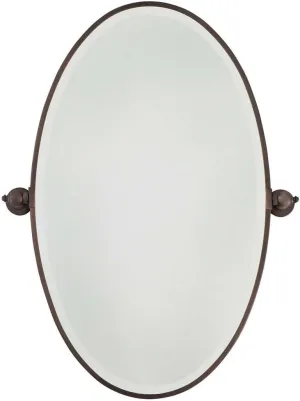Minka Lavery 1432-267 36" Oval Mirror in Dark Brushed Bronze,