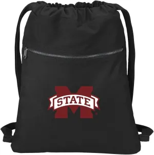 Mississippi State University Drawstring Backpack RICH CANVAS MSU Bulldogs Cinch Bag