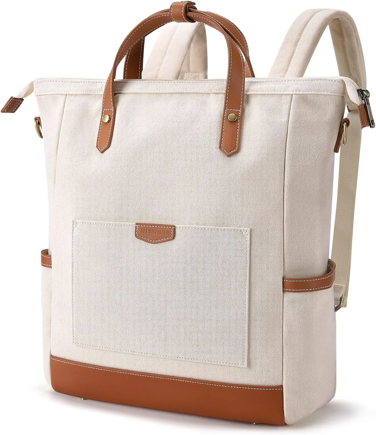Missnine Backpack Purse for Women Convertible Canvas Backpack Tote Handbag Daypack for Work, College