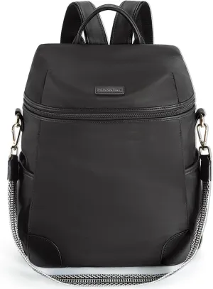 Missnine Backpack Purse for Women, Travel Backpack with Secured Zipper, Convertible Designer Satchel Bag, Lightweight Rucksack for Work, College, Gym, Hiking, Black