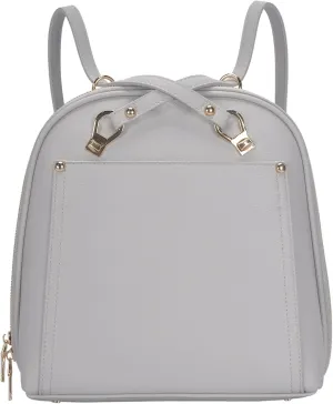 Miztique The Daisy Convertible Backpack Purse for Women (Light Grey) | Soft Vegan Leather Shoulder Strap Bag or Convertible Backpack | 10.5in x 4in x 11.5in |