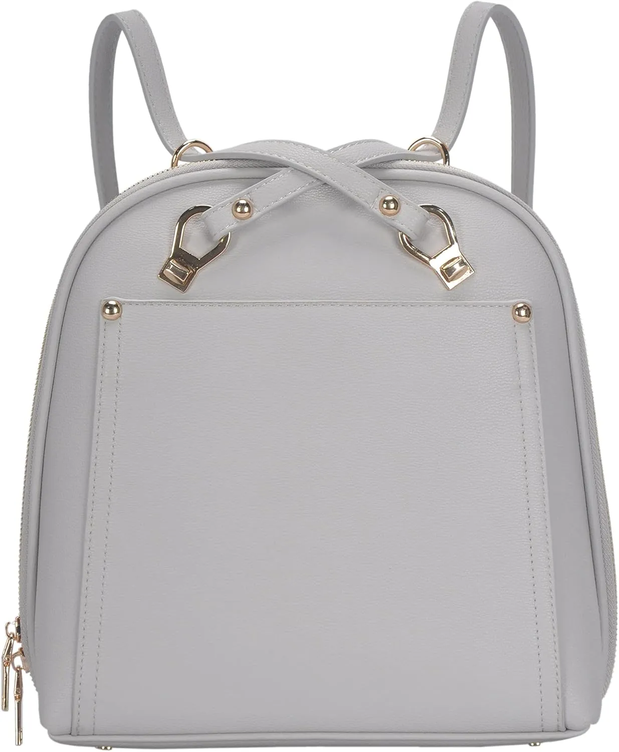 Miztique The Daisy Convertible Backpack Purse for Women (Light Grey) | Soft Vegan Leather Shoulder Strap Bag or Convertible Backpack | 10.5in x 4in x 11.5in |