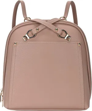 Miztique The Daisy Convertible Backpack Purse for Women (Mauve) | Soft Vegan Leather Shoulder Strap Bag or Convertible Backpack | 10.5in x 4in x 11.5in |