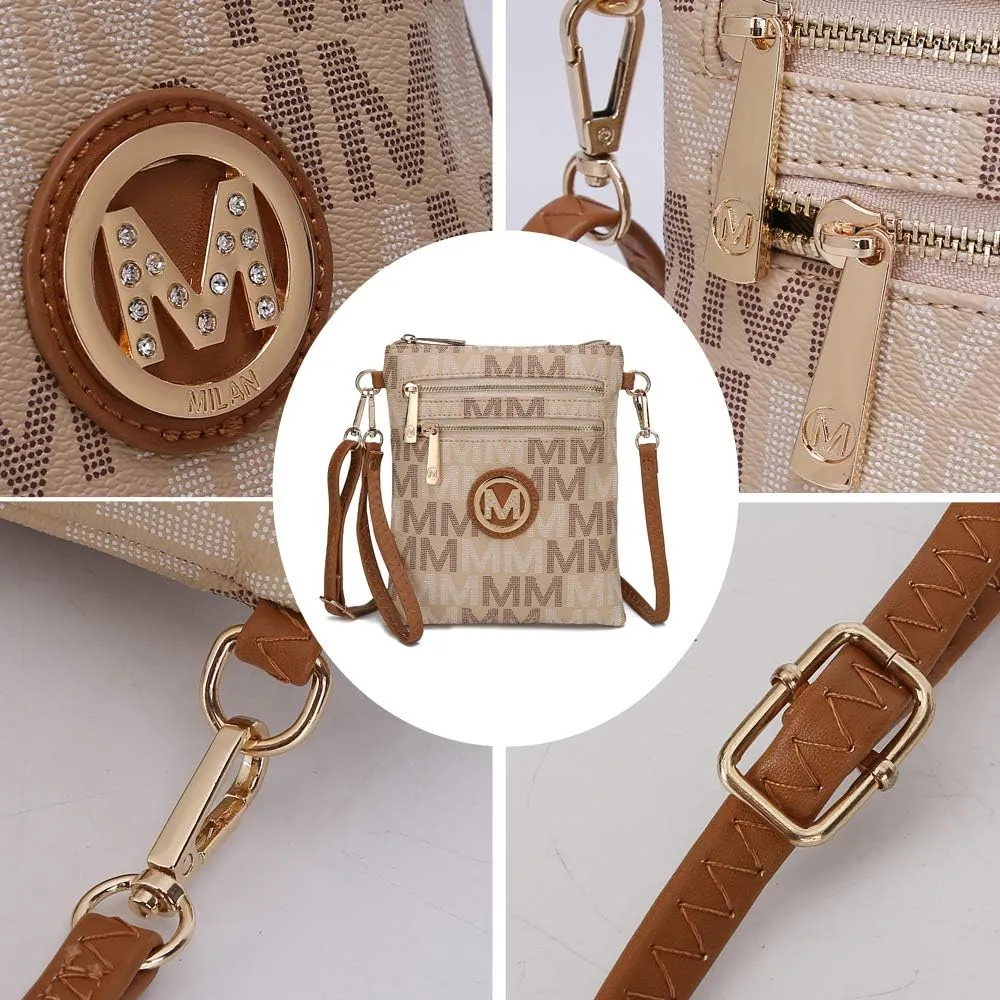 MKF Collection Crossbody Bag for Women, Wristlet Strap – PU Leather Shoulder Handbag Messenger Purse By Mia K