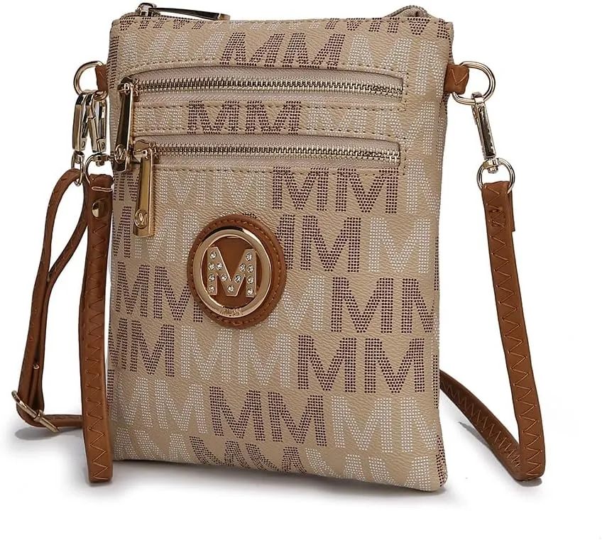 MKF Collection Crossbody Bag for Women, Wristlet Strap – PU Leather Shoulder Handbag Messenger Purse By Mia K