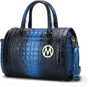 MKF Collection Satchel Bag for Women, Crocodile Embossed Vegan Leather Top-Handles Crossbody Handbag Purse by Mia K