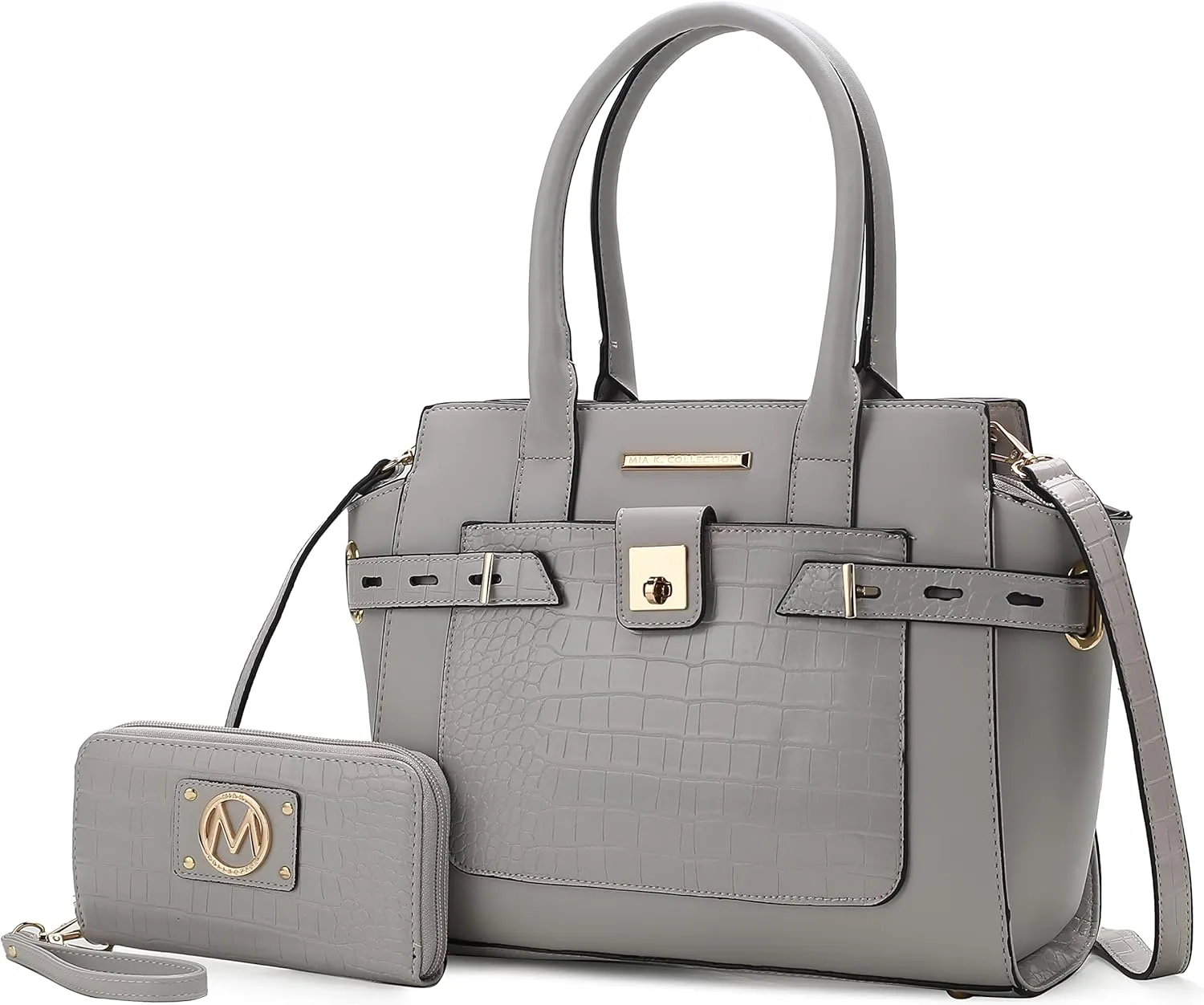 MKF Collection Satchel Bag for Women with Wristlet Wallet, Crossbody Handbag Top-Handle Purse