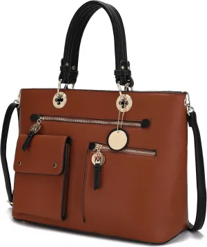 MKF Collection Satchel Bag for Women’s Vegan Leather Crossbody Bag Handbag Top-Handle Purse by Mia K