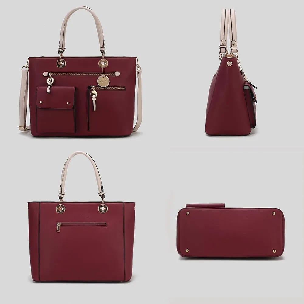 MKF Collection Satchel Bag for Women’s Vegan Leather Crossbody Bag Handbag Top-Handle Purse by Mia K