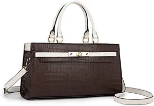 MKF Collection Satchel Bag for Women’s, Vegan leather Crossbody Handbag Top-Handle Purse