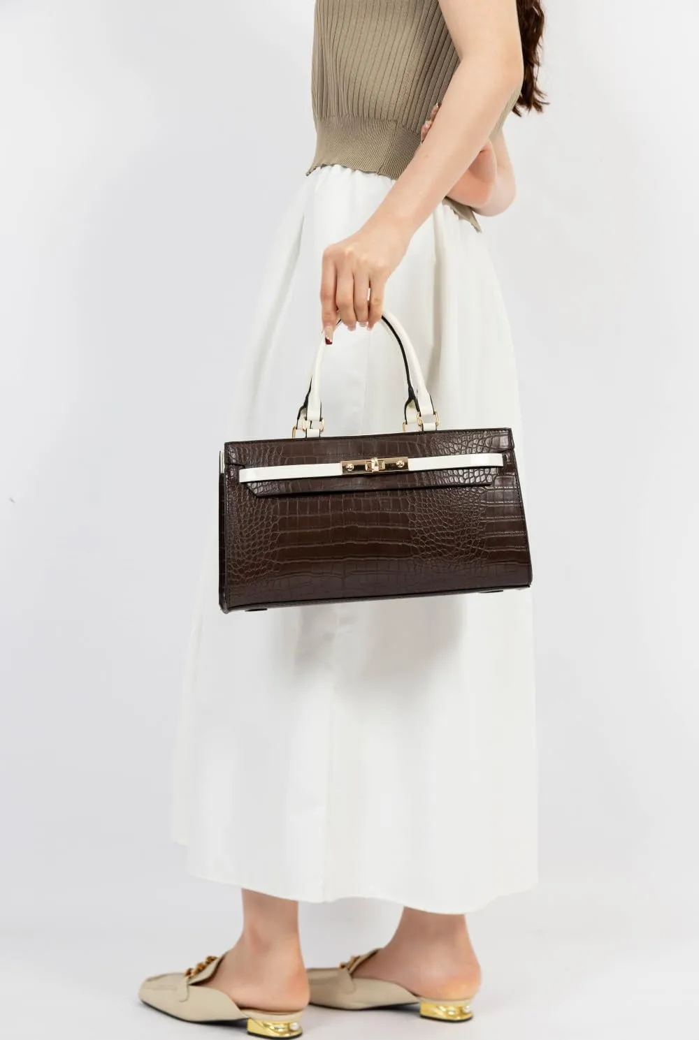 MKF Collection Satchel Bag for Women’s, Vegan leather Crossbody Handbag Top-Handle Purse