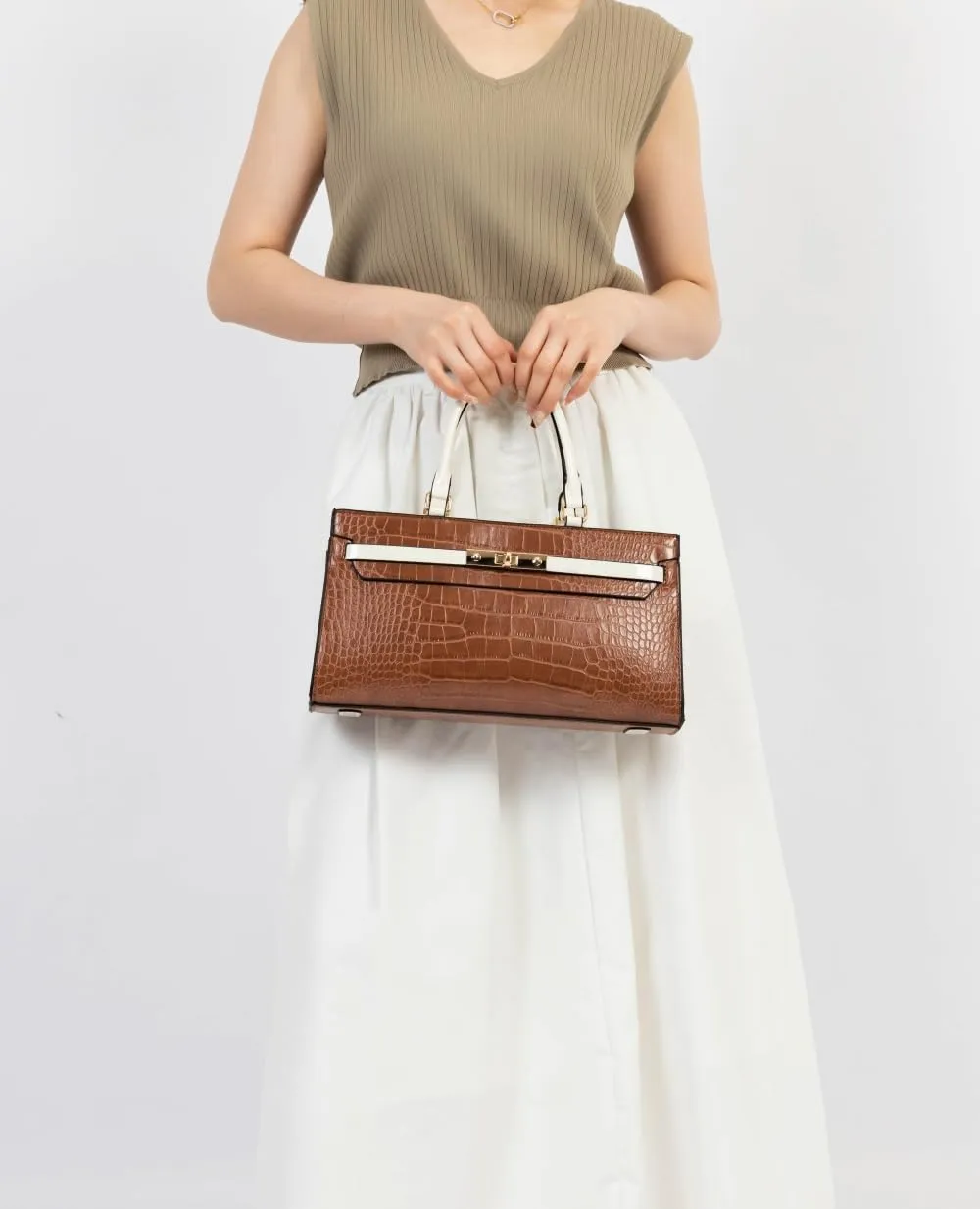 MKF Collection Satchel Bag for Women’s, Vegan leather Crossbody Handbag Top-Handle Purse