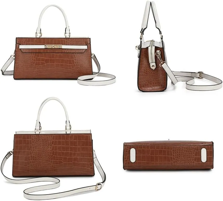 MKF Collection Satchel Bag for Women’s, Vegan leather Crossbody Handbag Top-Handle Purse