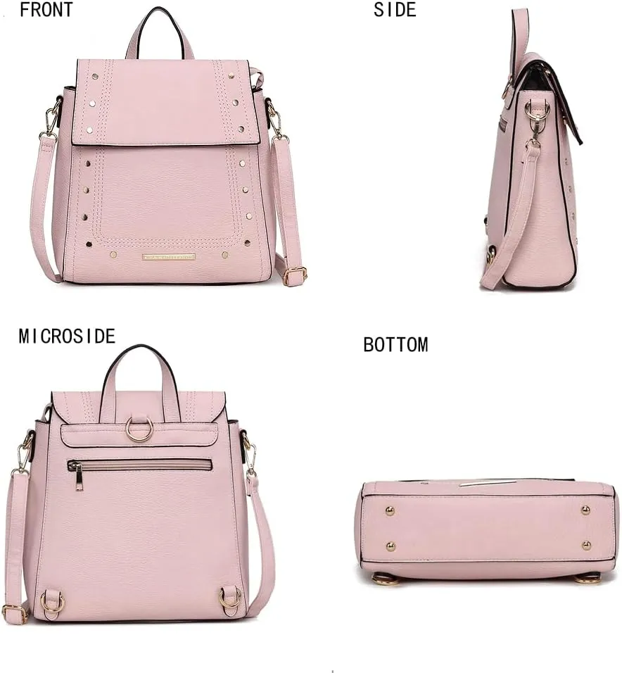 MKF Collection Shoulder Bag Convertible Handbag, Women’s Backpack, Satchel & Crossbody 3-in-1 Top-Handle Purse by Mia K