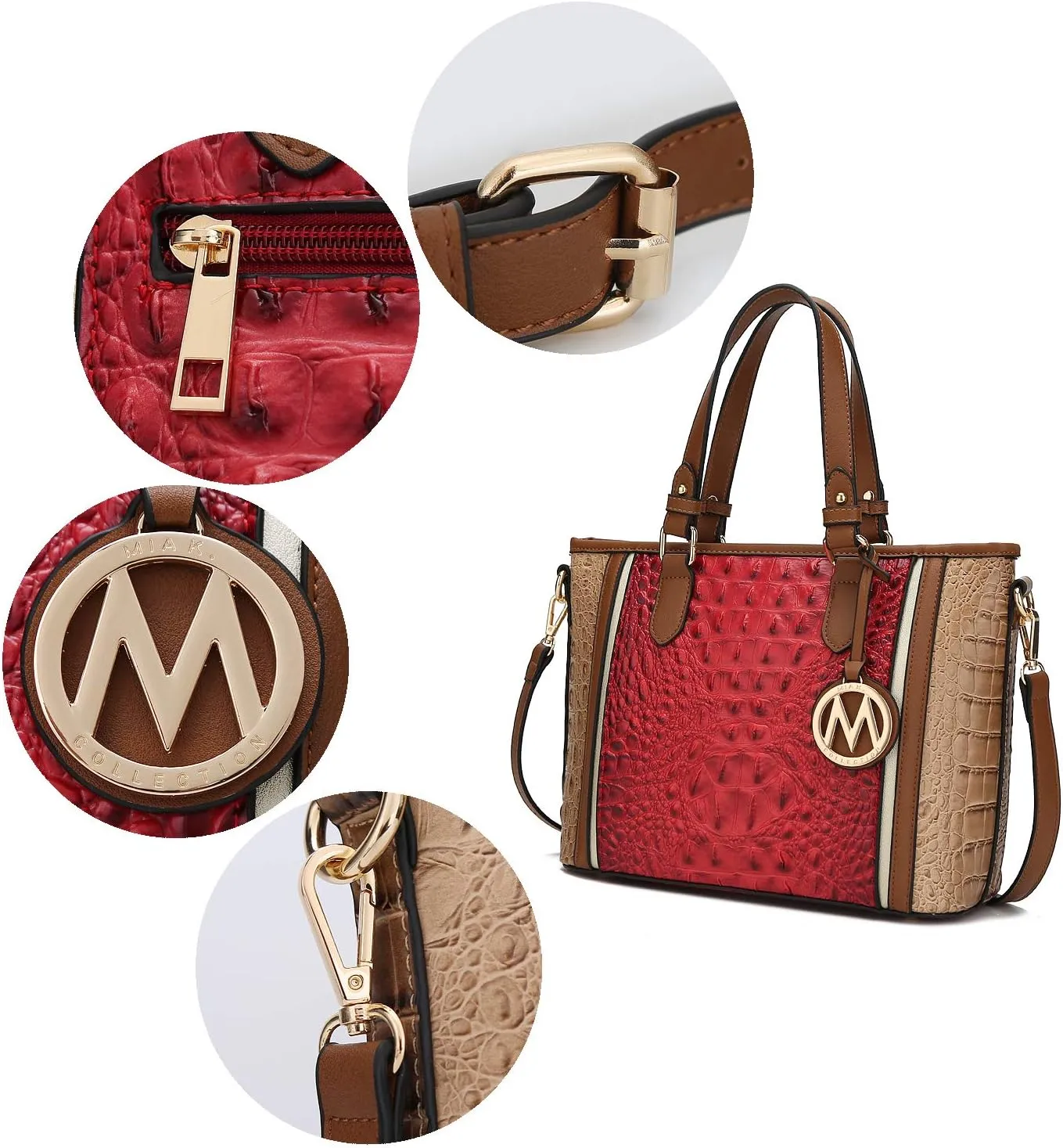 MKF Collection Tote Bag for Women & Wristlet Wallet, Vegan Leather Handbag Top-Handle Satchel Shoulder Purse by Mia k