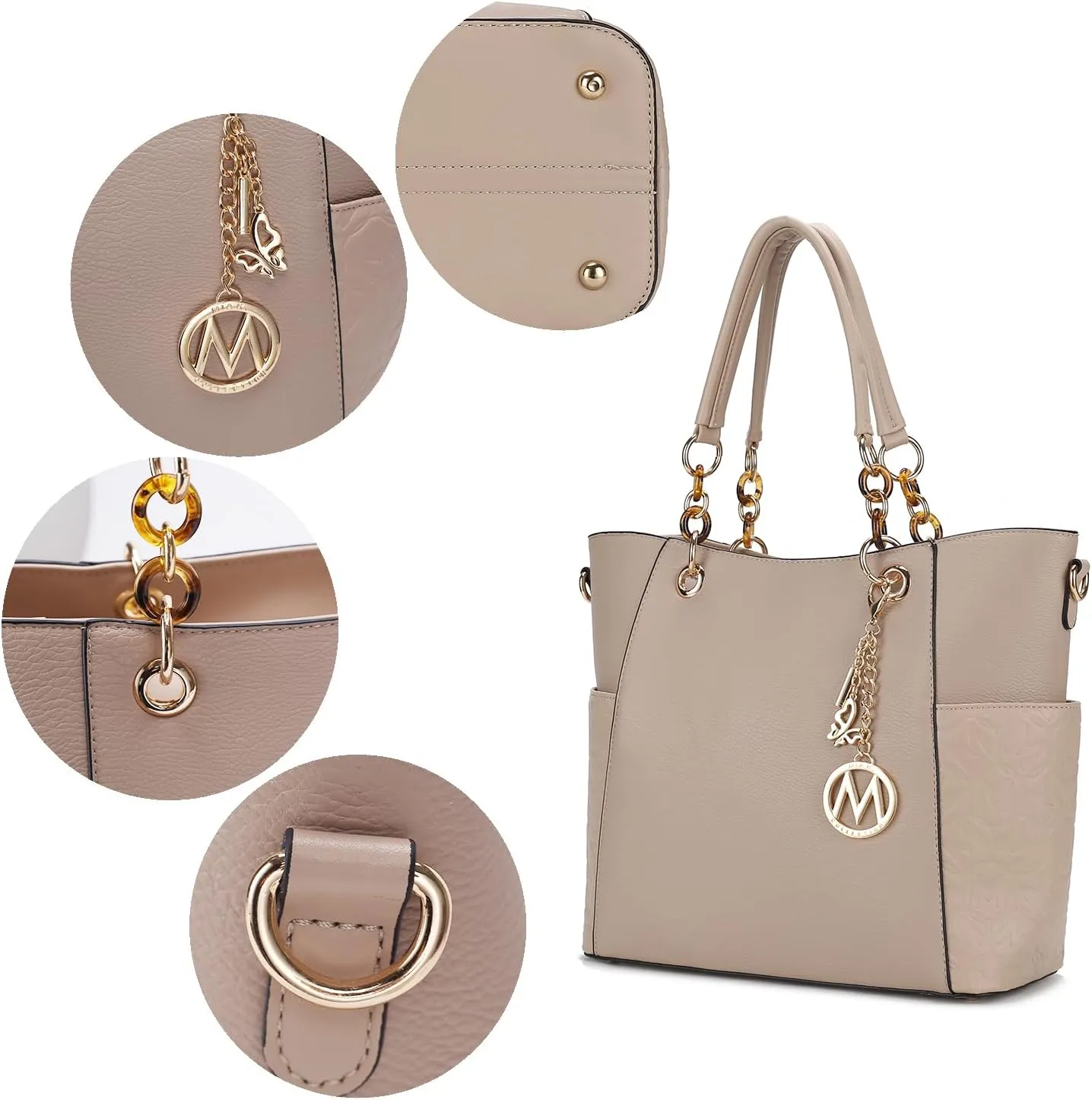 MKF Collection Tote Bag for Women, Handbag Set with Wallet-Top-Handle- Vegan Leather Purse